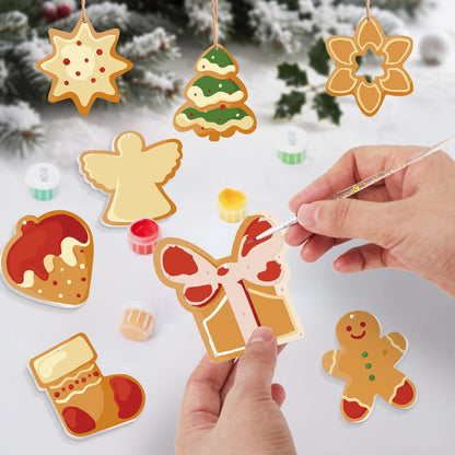 Paint by Numbers – 8 Christmas Ornaments – Angel, Gingerbread & Festive Cookie Set