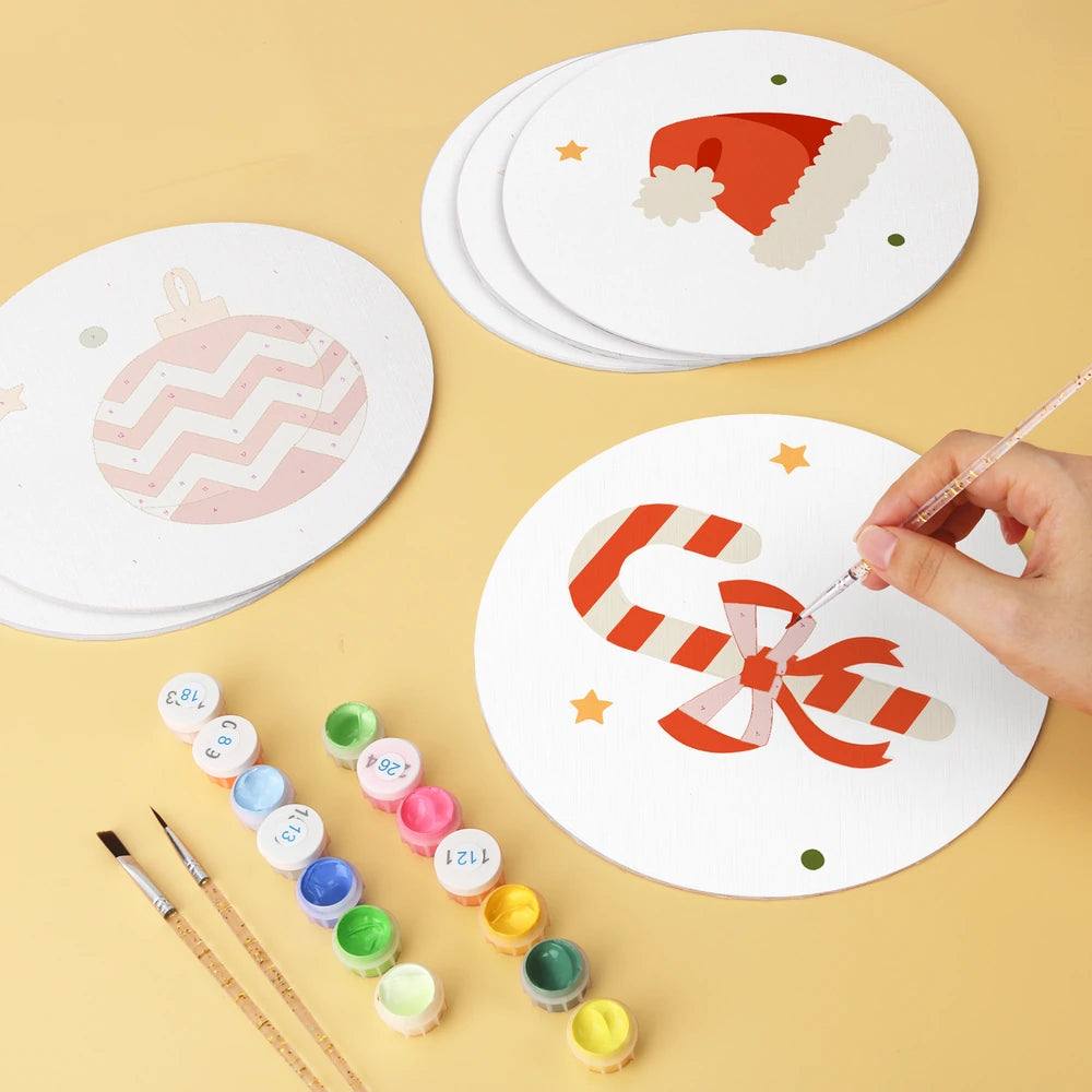 
Paint by Numbers – 6 Mini Paintings | Classic Christmas Symbols (Round)