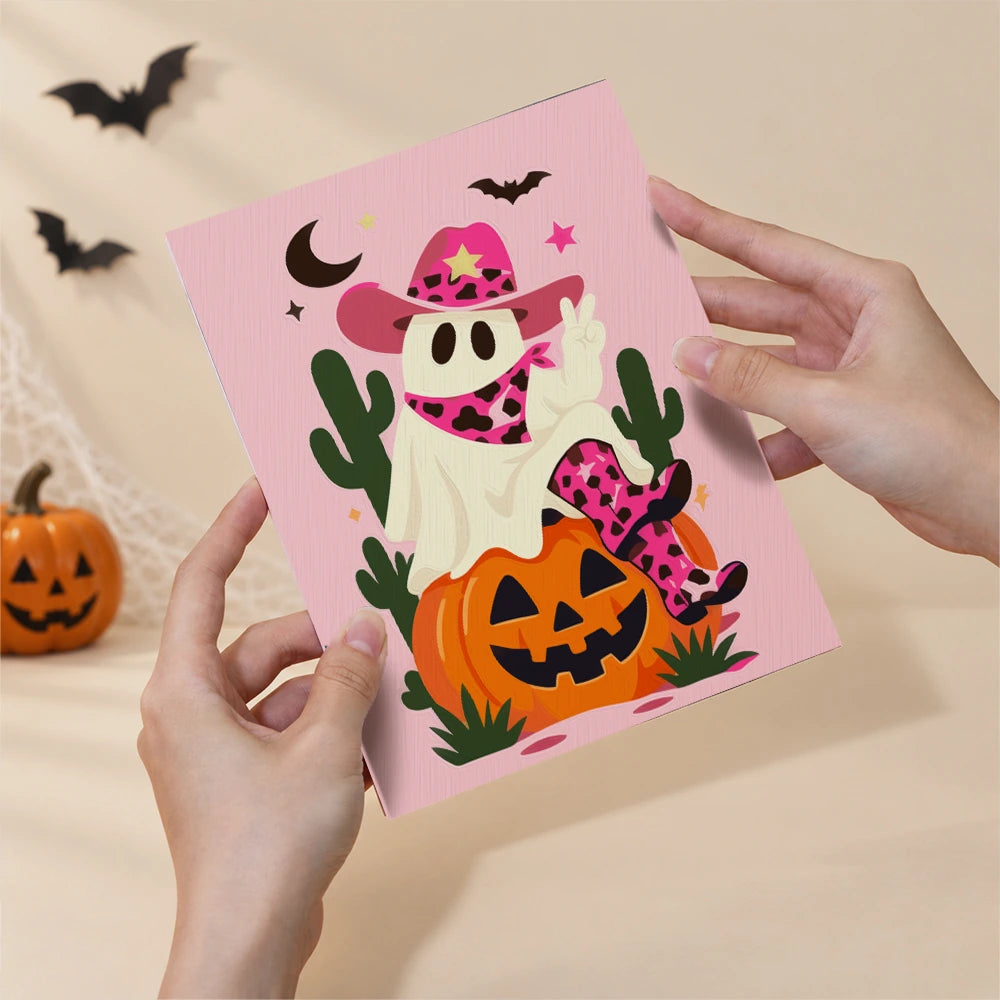 Paint by Numbers – 6 Mini Paintings | Cowboy Ghosts and Pumpkins Set