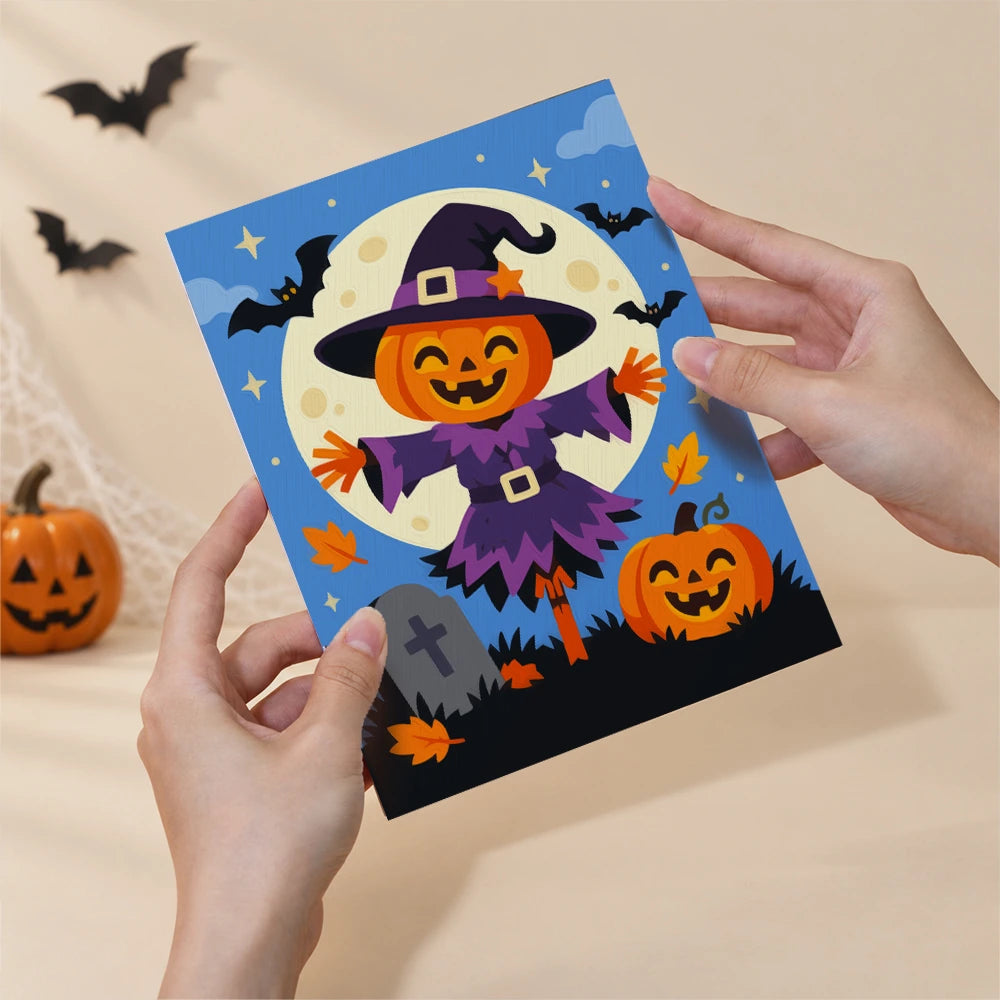 
Paint by Numbers – 6 Mini Paintings | Cute Costume Characters Under the Moon Set