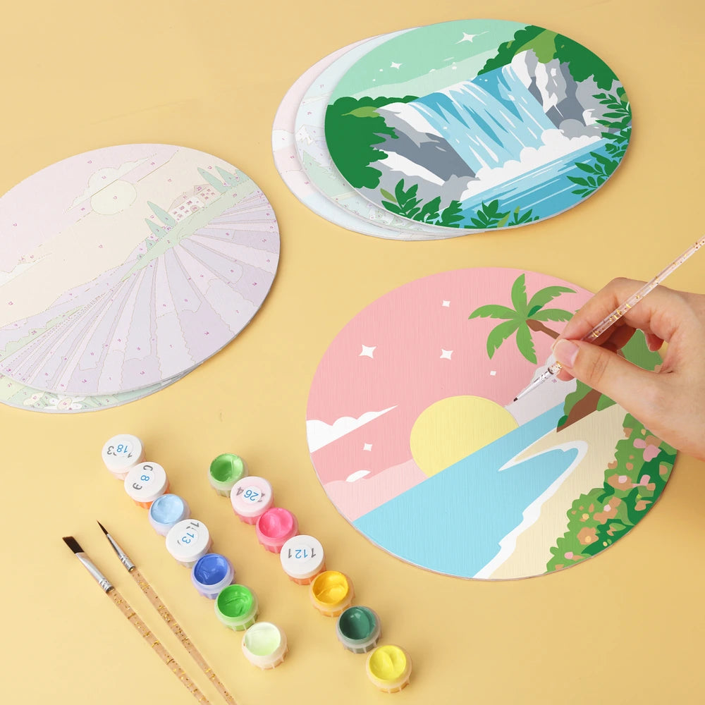 
Paint by Numbers – 6 Mini Paintings | Dream Destination Rounds (Round)
