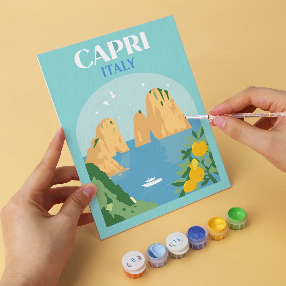 
Paint by Numbers – 6 Mini Paintings | Mediterranean Travel Posters