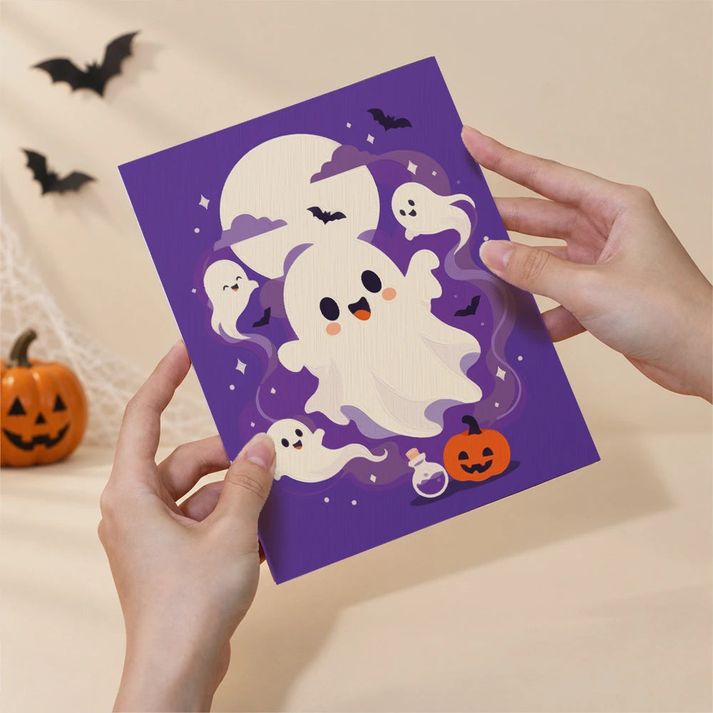 
Paint by Numbers – 6 Mini Paintings | Purple Haunted Night Set
