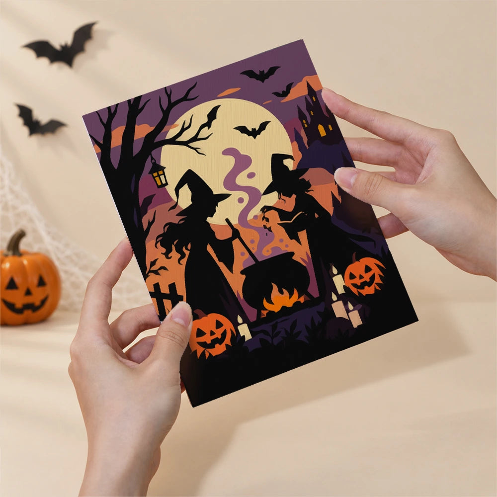 Paint by Numbers – 6 Mini Paintings | Silhouettes Under the Full Moon Set