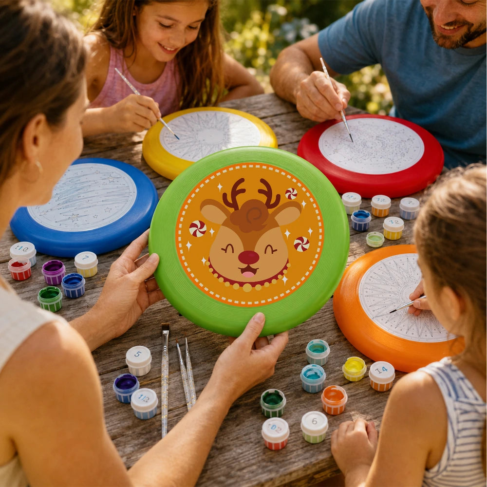 Paint by Numbers - Frisbee | Candy Cane Reindeer
