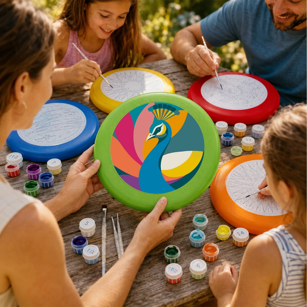 
Paint by Numbers - Frisbee | Colorful Peacock