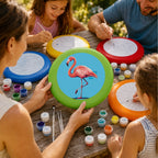 Paint by Numbers - Frisbee | Flamingo on Blue