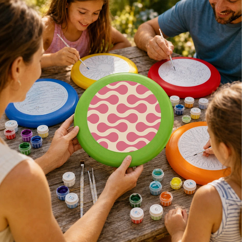 Paint by Numbers - Frisbee | Pink Wave Pattern