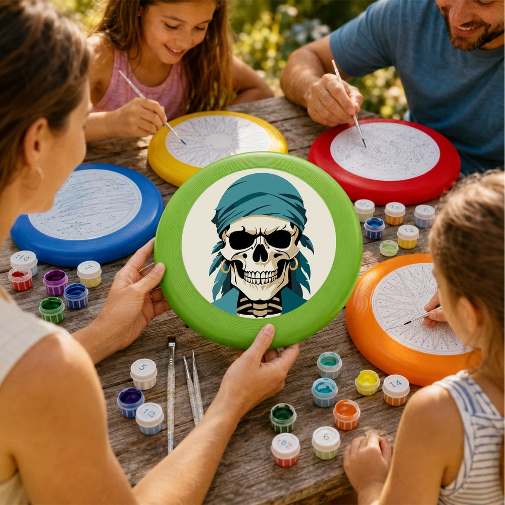 Paint by Numbers - Frisbee | Skull in a Teal Bandana