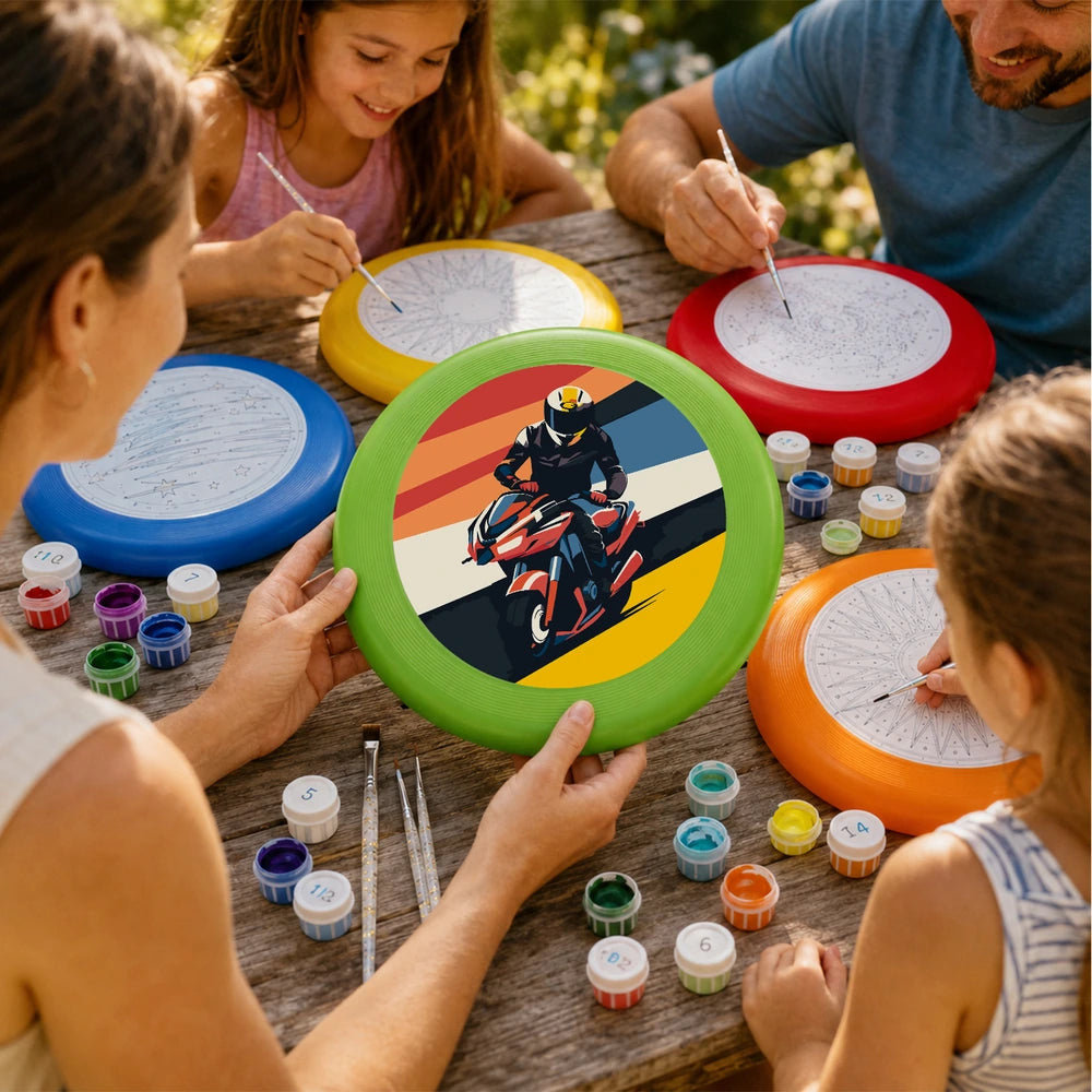 
Paint by Numbers - Frisbee | Sunset Motorcycle Rider