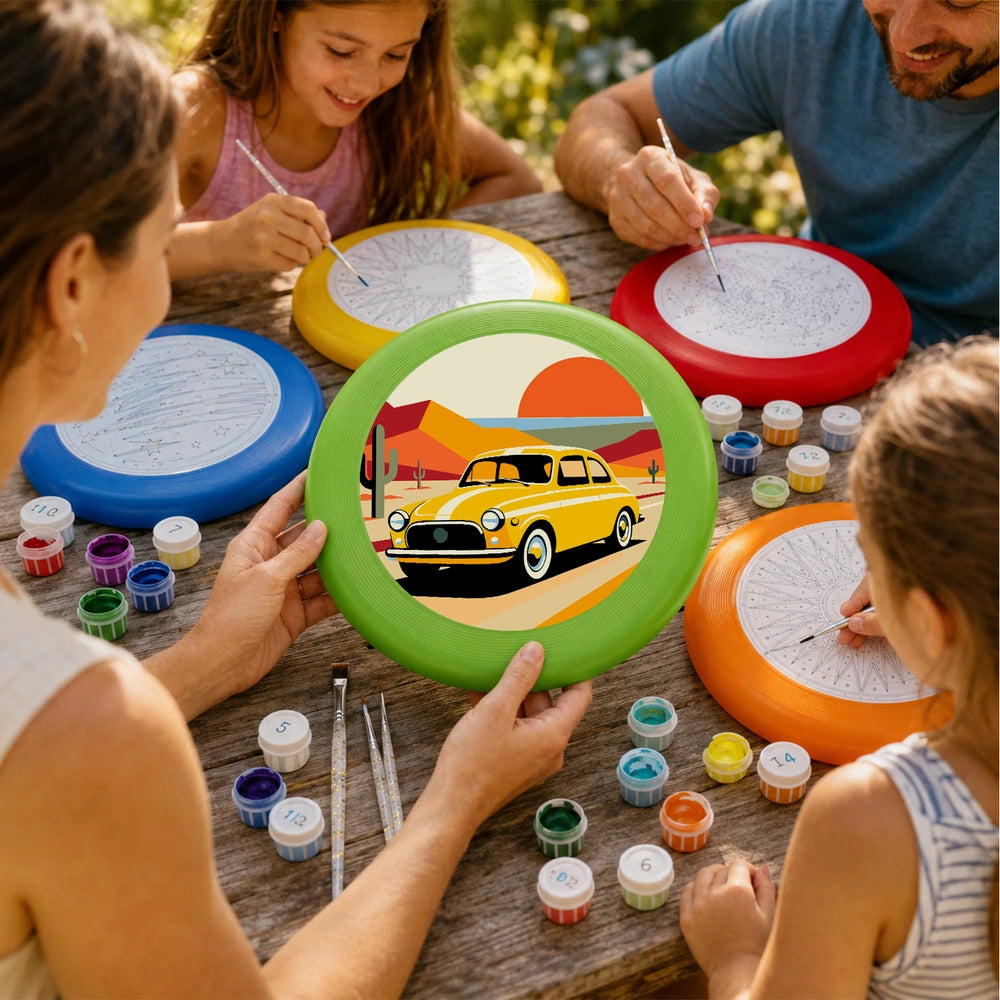 
Paint by Numbers - Frisbee | Yellow Car at Sunset