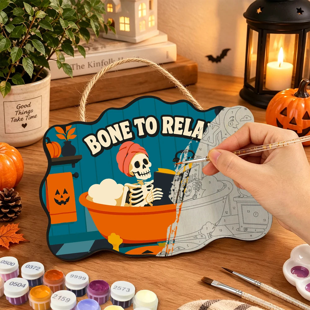 Paint by Numbers - Wooden Door Hanger | Bone to Relax