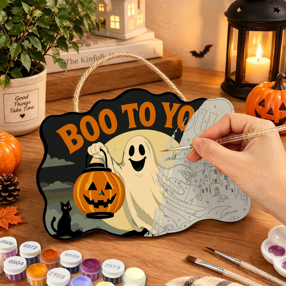 
Paint by Numbers - Wooden Door Hanger | Boo to You