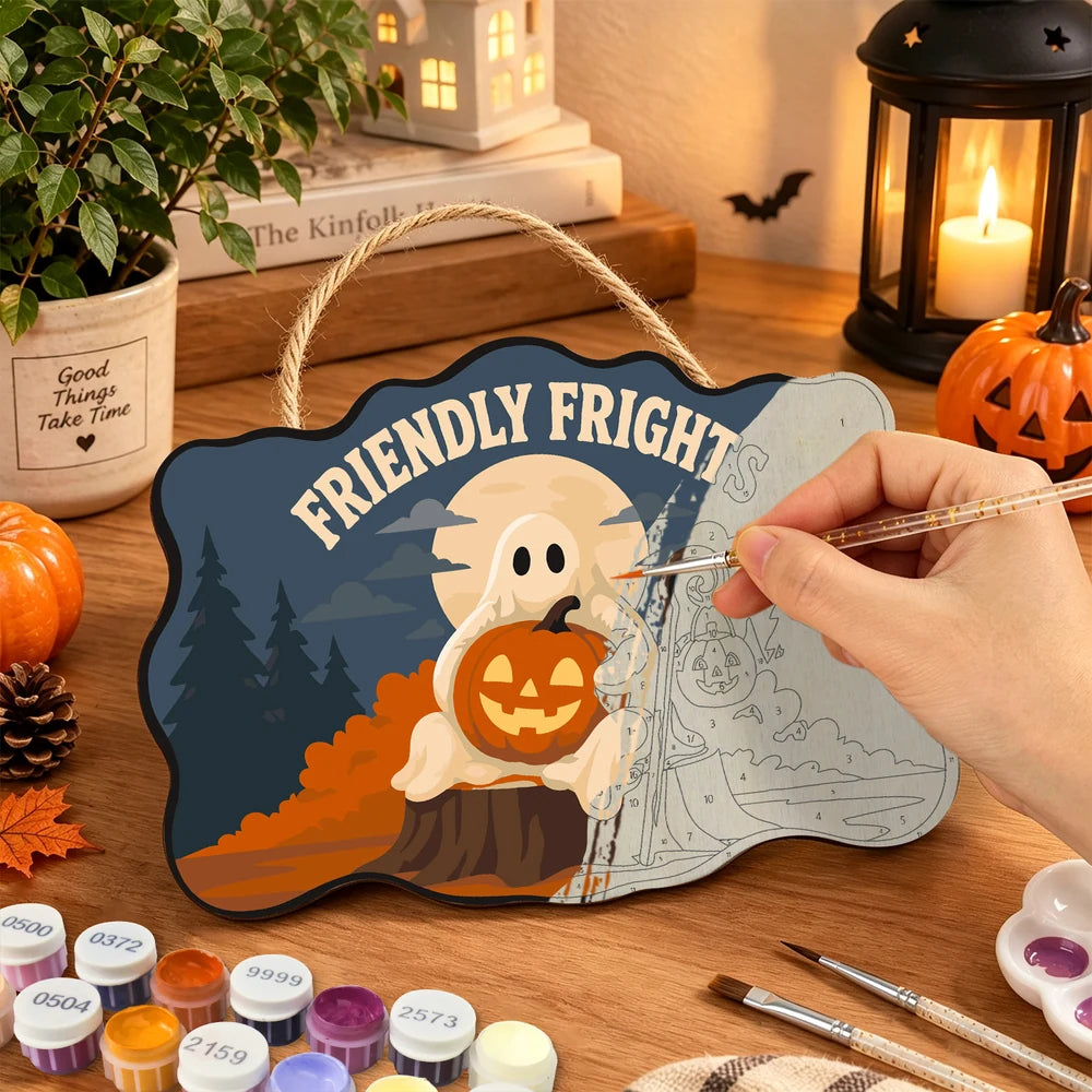 
Paint by Numbers - Wooden Door Hanger | Friendly Frights