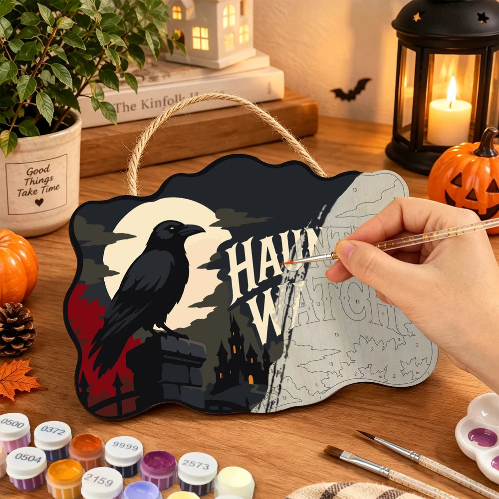 Paint by Numbers - Wooden Door Hanger | Haunted Watch