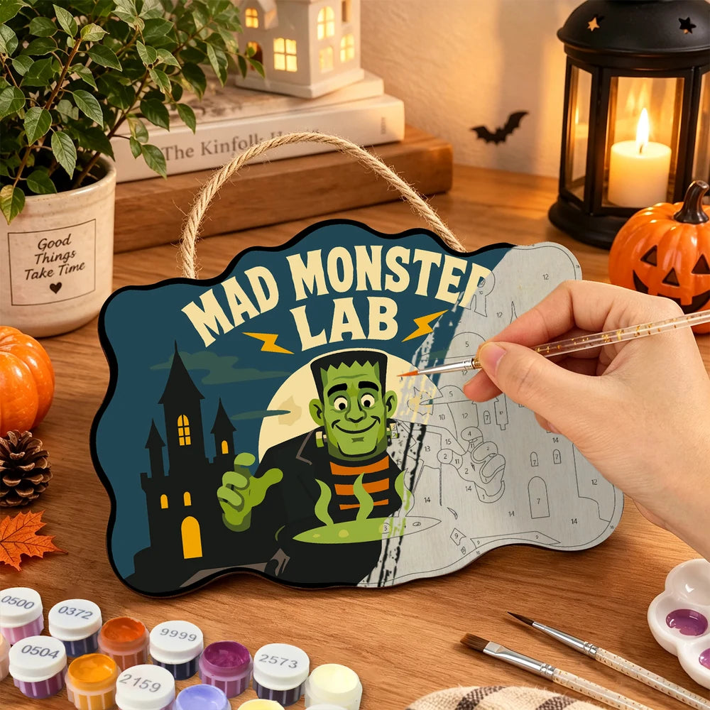 Paint by Numbers - Wooden Door Hanger | Mad Monster Lab