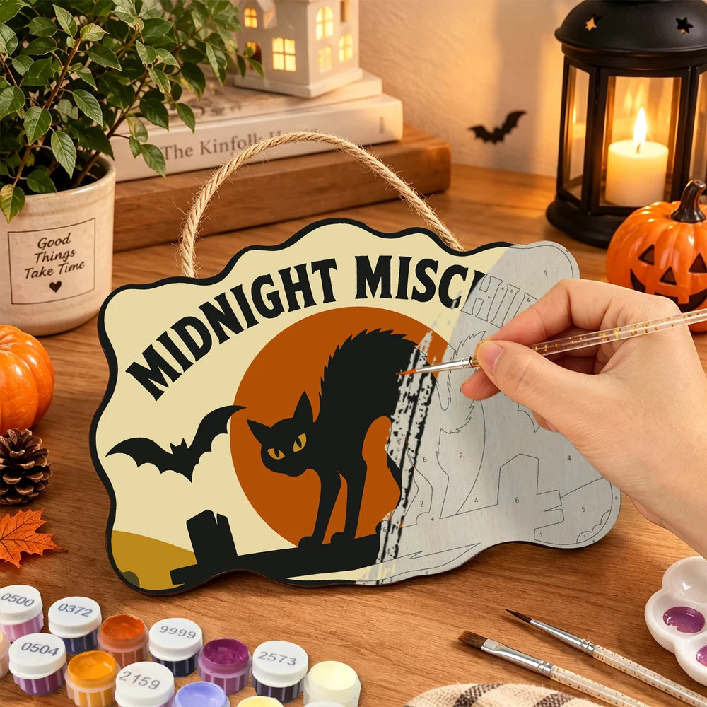 Paint by Numbers - Wooden Door Hanger | Midnight Mischief