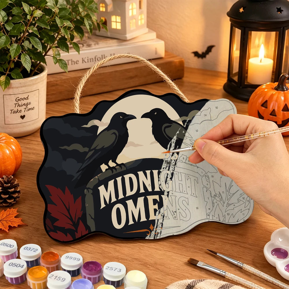Paint by Numbers - Wooden Door Hanger | Midnight Omens