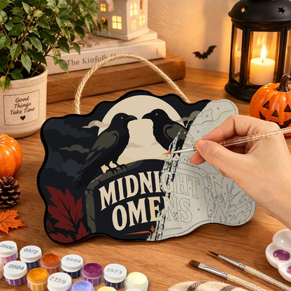 Paint by Numbers - Wooden Door Hanger | Midnight Omens