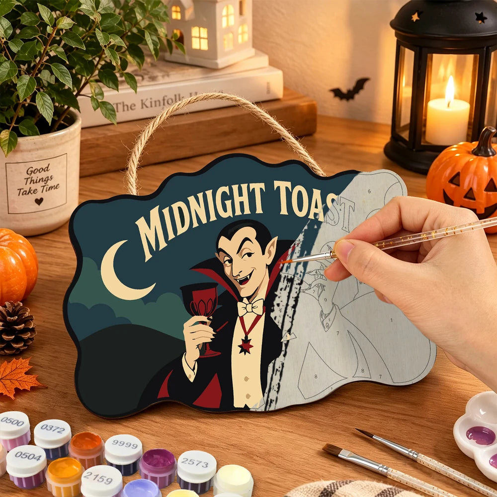 Paint by Numbers - Wooden Door Hanger | Midnight Toast