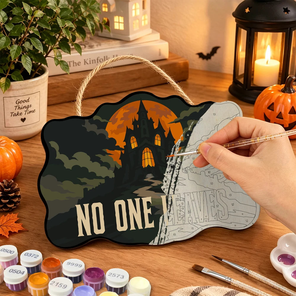 Paint by Numbers - Wooden Door Hanger | No One Leaves