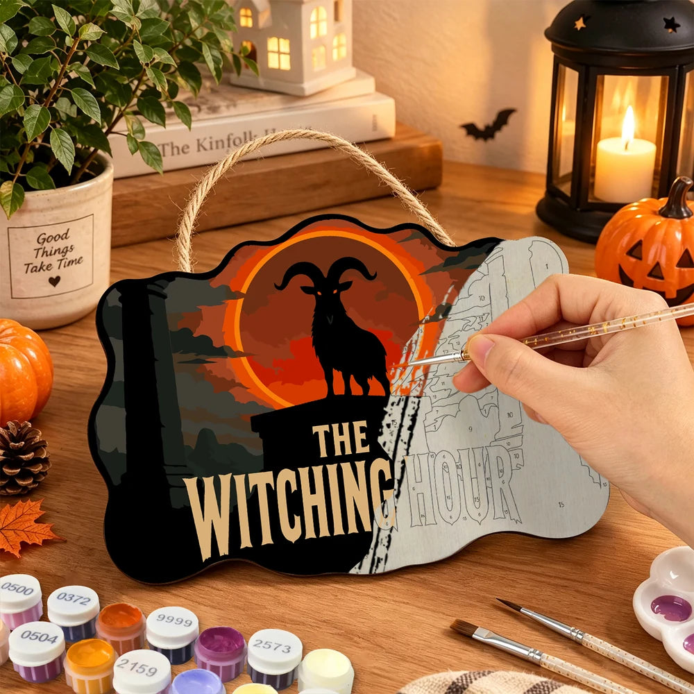 Paint by Numbers - Wooden Door Hanger | The Witching Hour