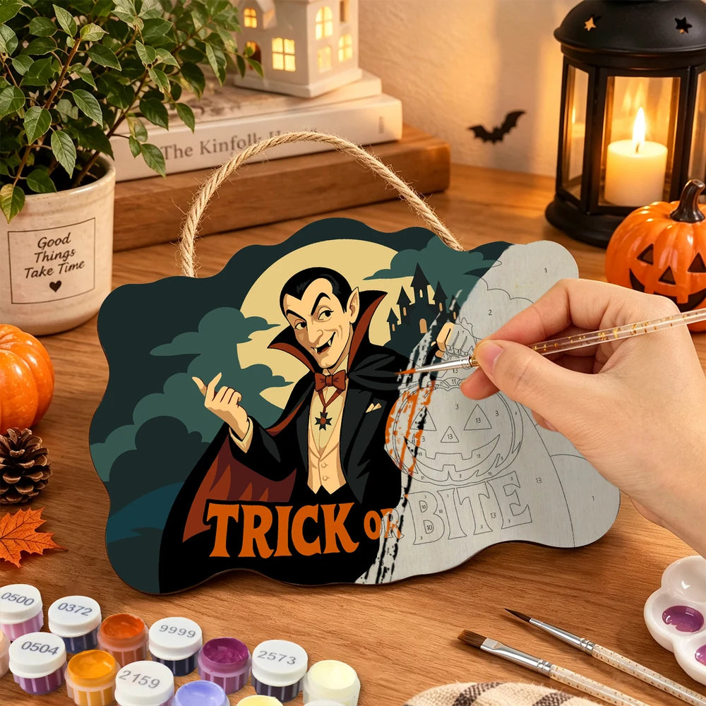Paint by Numbers - Wooden Door Hanger | Trick or Bite