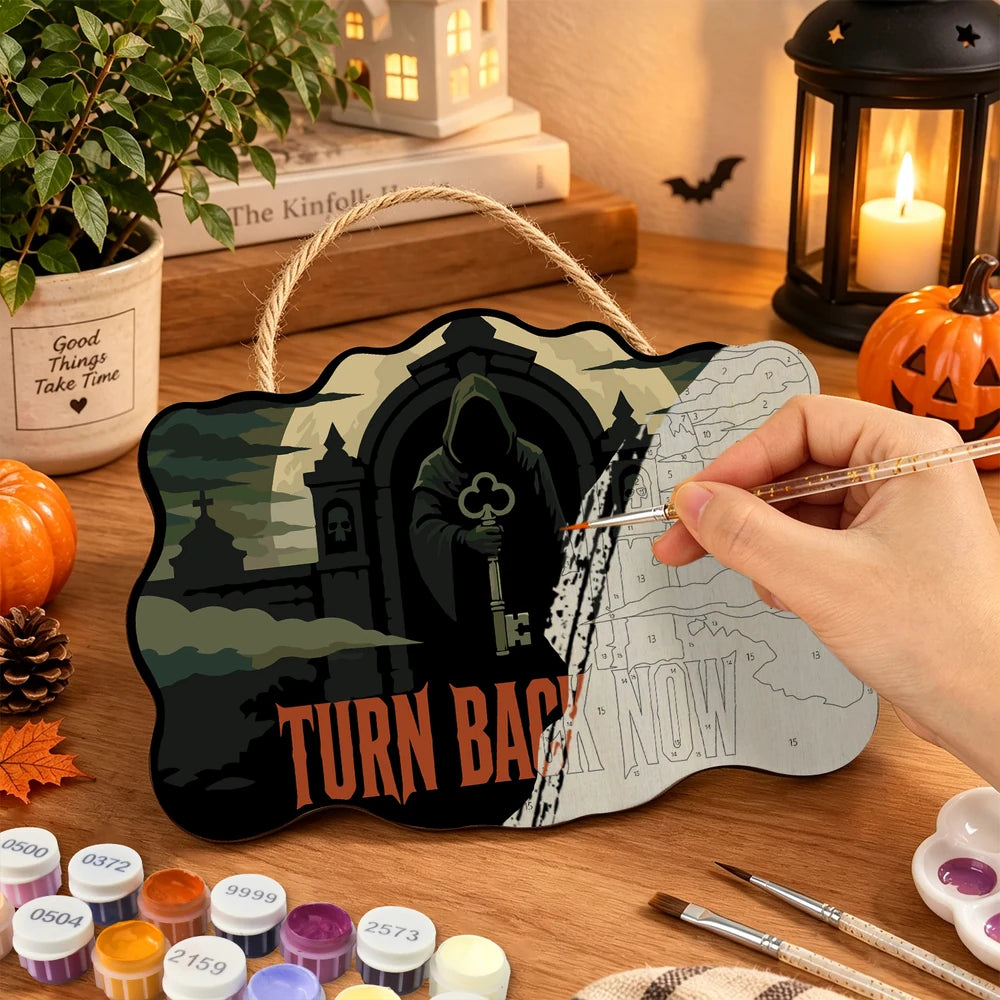 Paint by Numbers - Wooden Door Hanger | Turn Back Now
