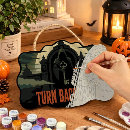 Paint by Numbers - Wooden Door Hanger | Turn Back Now