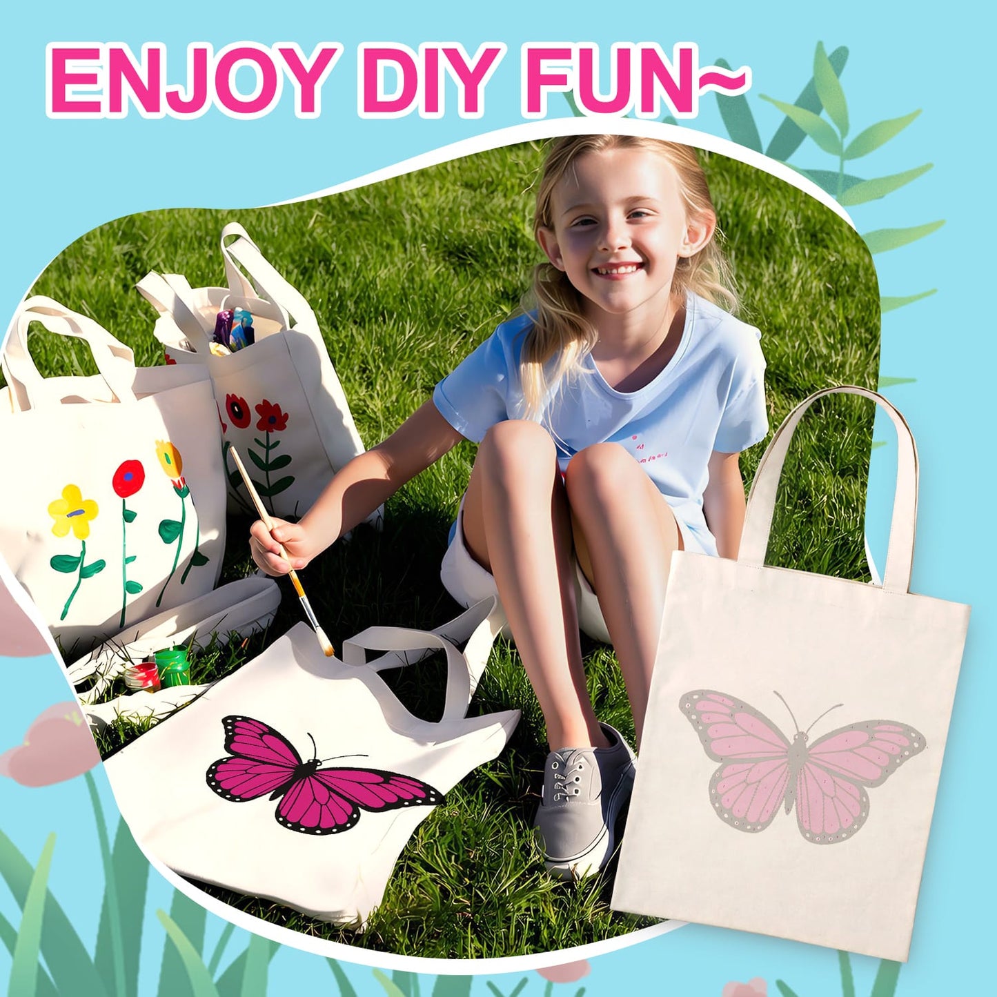 Paint by Numbers – DIY Totebag | Butterfly Charm