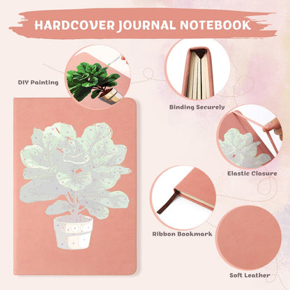 Paint by Numbers Hardcover Journal Notebook - Potted Plant