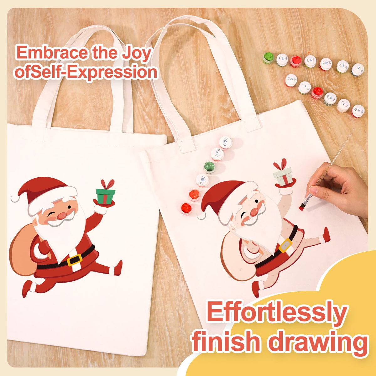 
Paint by Numbers – DIY Totebag | Jolly Santa Claus