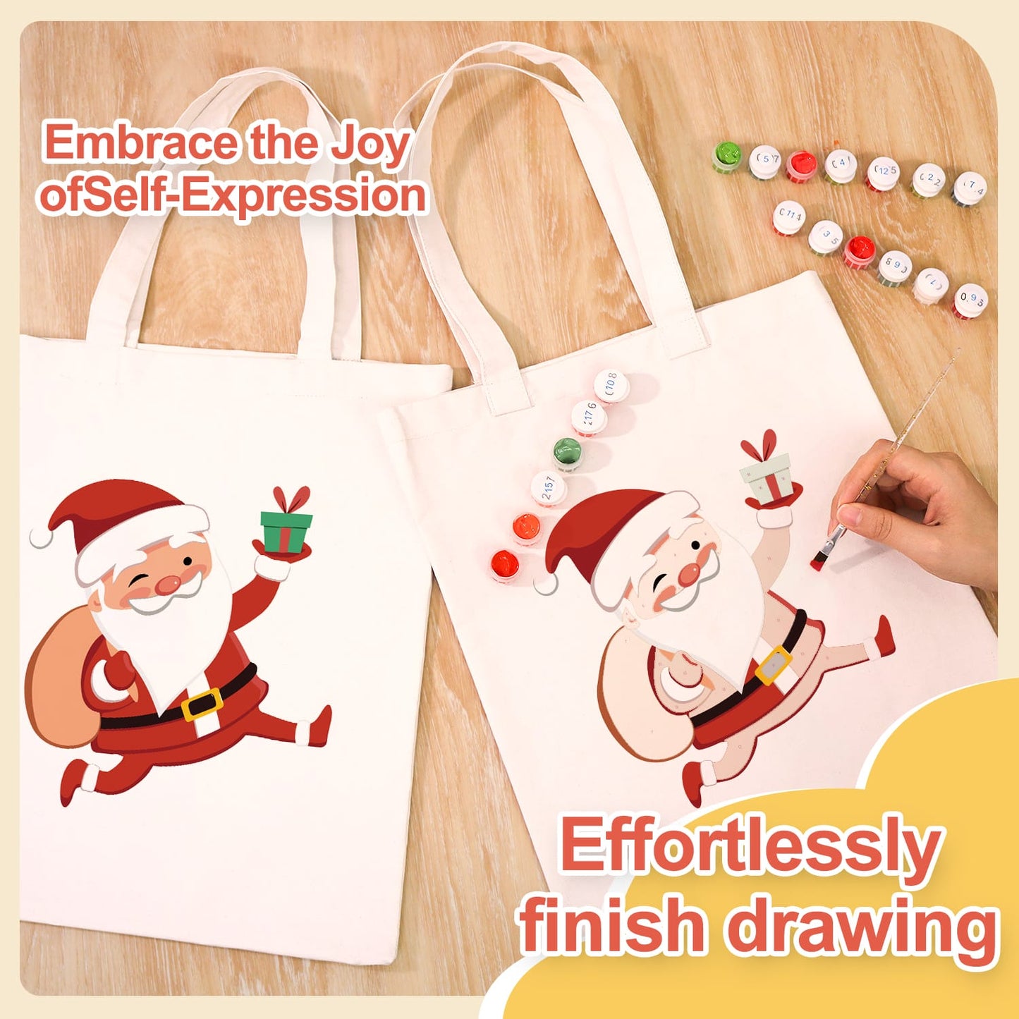 Paint by Numbers – DIY Totebag | Jolly Santa Claus