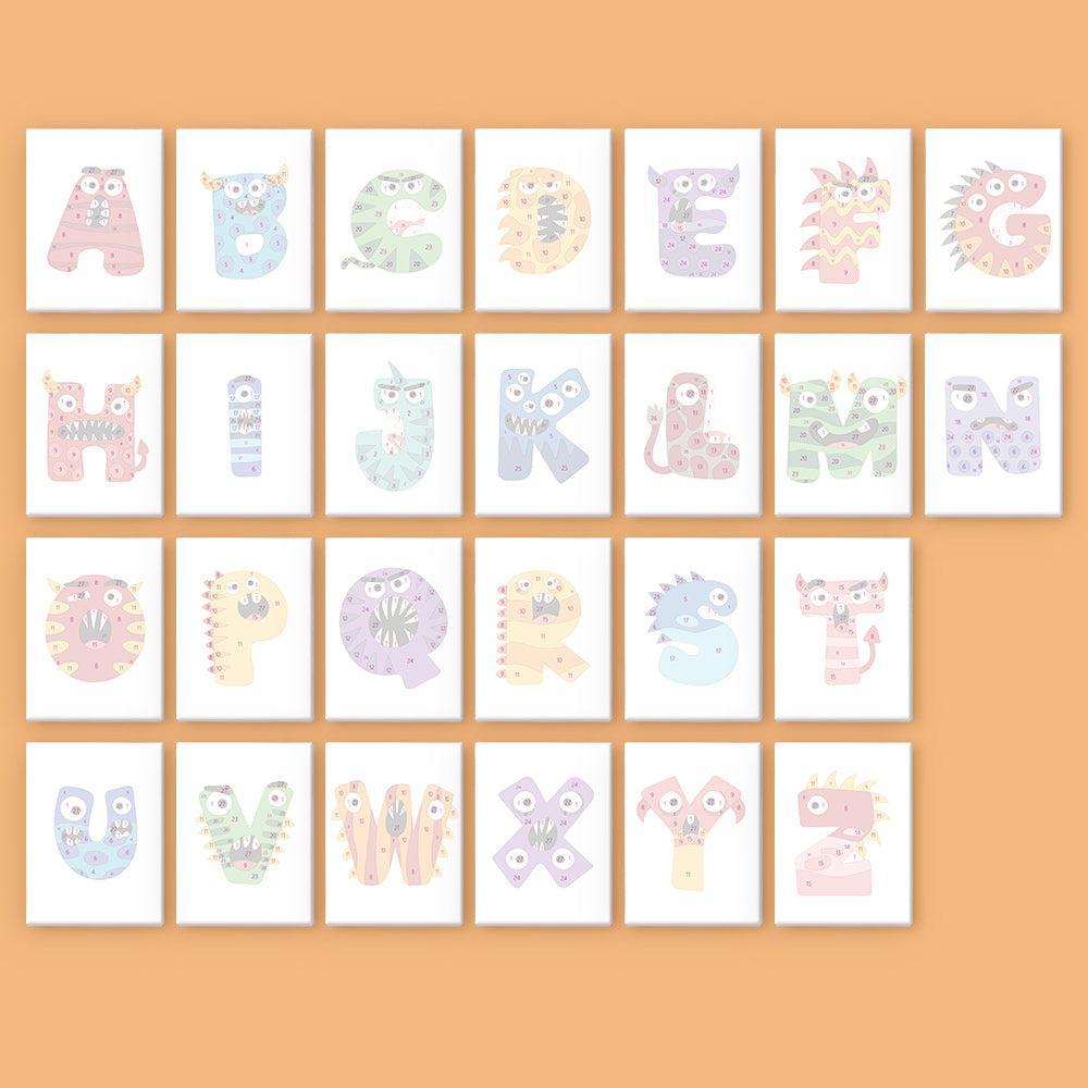 
Paint by Numbers – Alphabet Painting Kit | Bold & Colorful Monsters A–Z