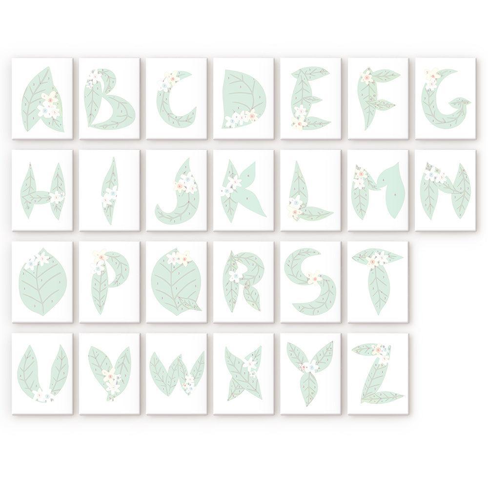 Paint by Numbers – Alphabet Painting Kit | A to Z Leafy Green Letters