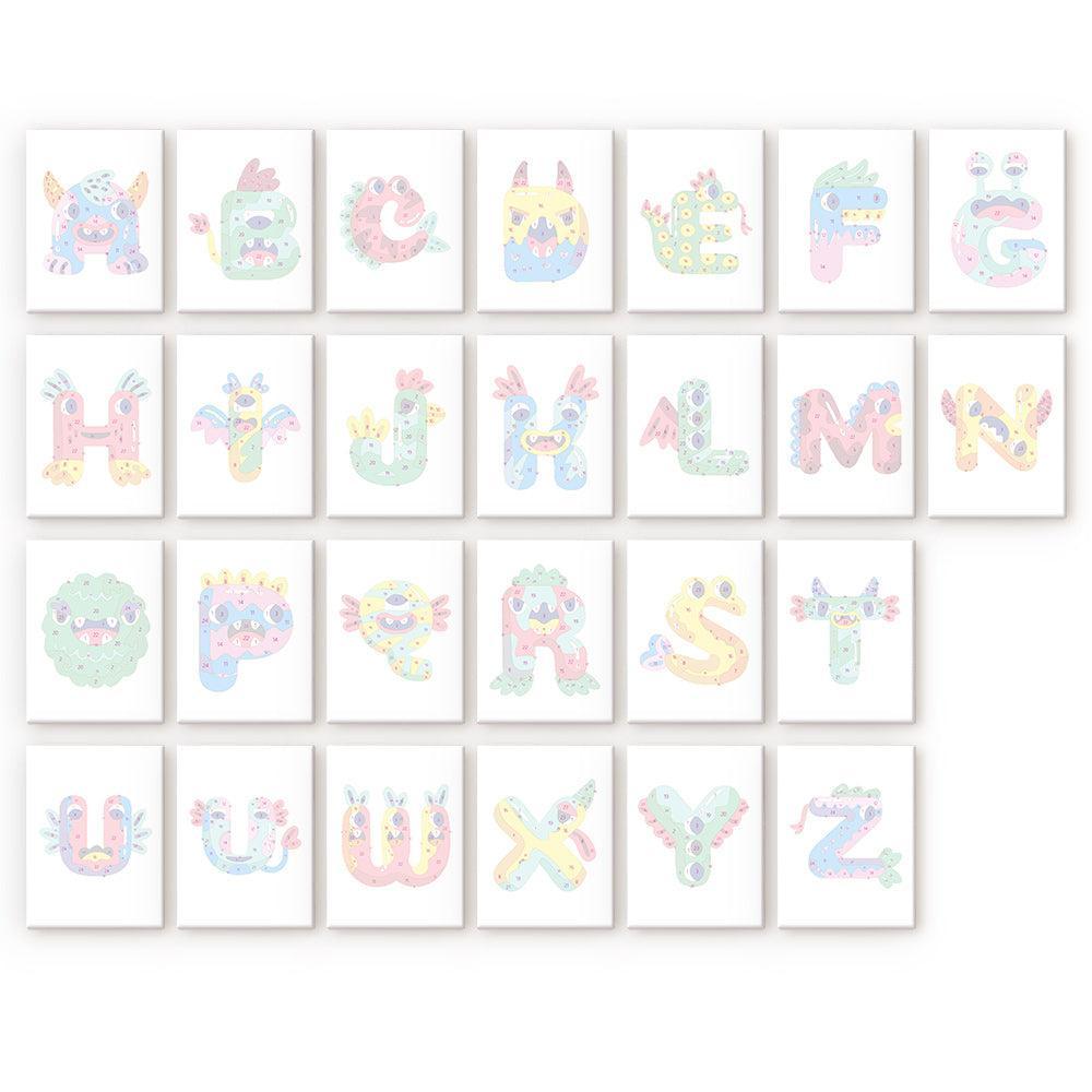 Paint by Numbers – Alphabet Painting Kit | A to Z Cute Monster Letters