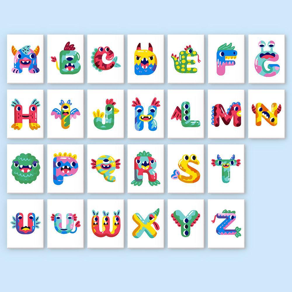Paint by Numbers – Alphabet Painting Kit | A to Z Cute Monster Letters