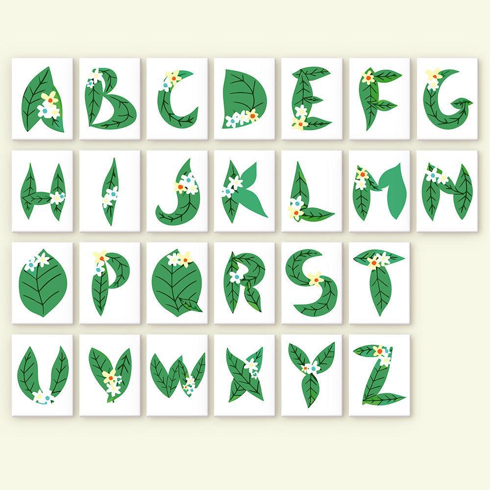 Paint by Numbers – Alphabet Painting Kit | A to Z Leafy Green Letters