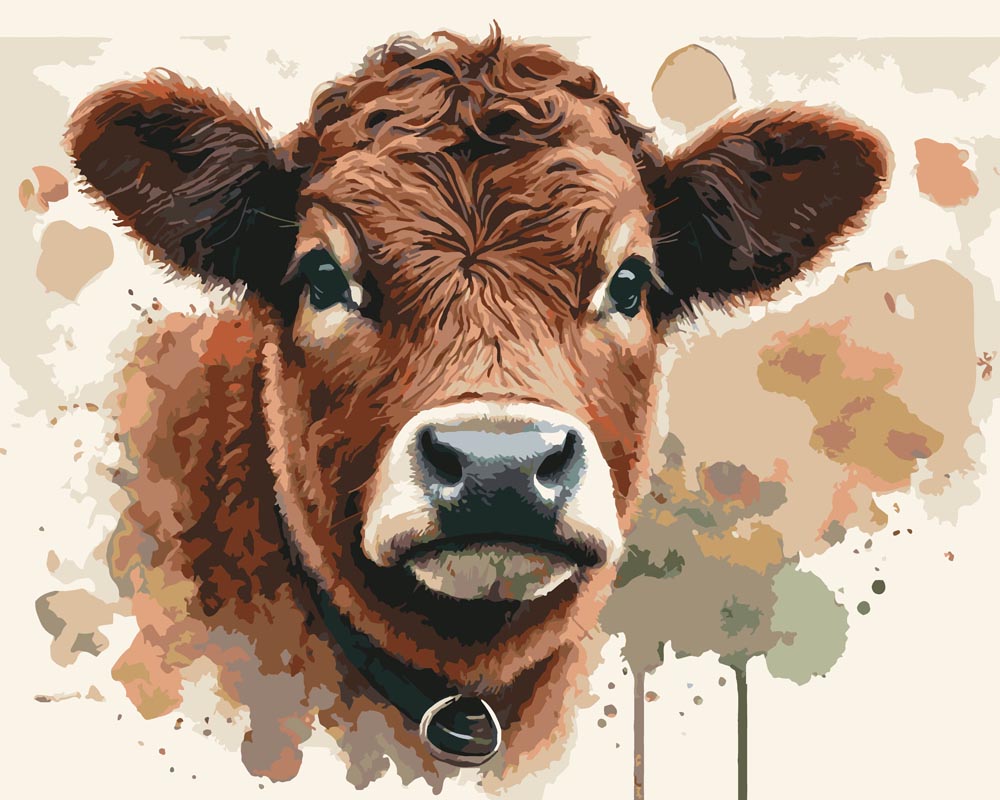 
Paint By Numbers - Brown Cow Portrait
