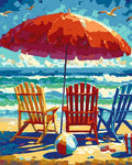 Paint By Numbers - Beach Chairs and Umbrella
