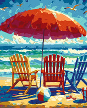 Load image into Gallery viewer, Paint By Numbers - Beach Chairs and Umbrella
