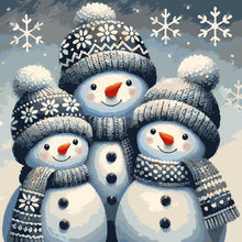 Load image into Gallery viewer, Paint By Numbers - Snowman Family
