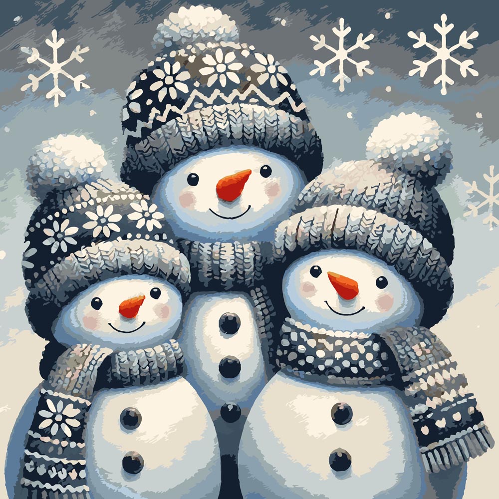 Paint By Numbers - Snowman Family