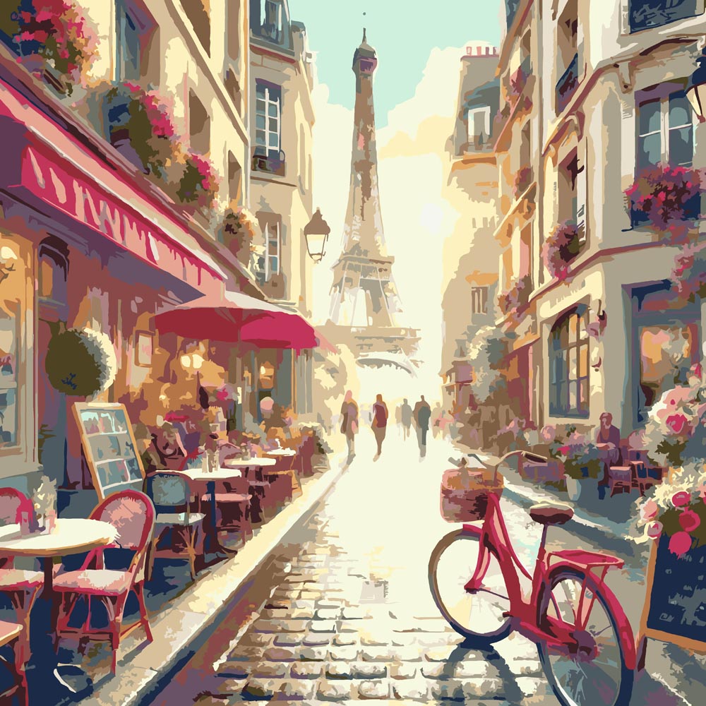 
Paint By Numbers - Eiffel Tower Street Cafe