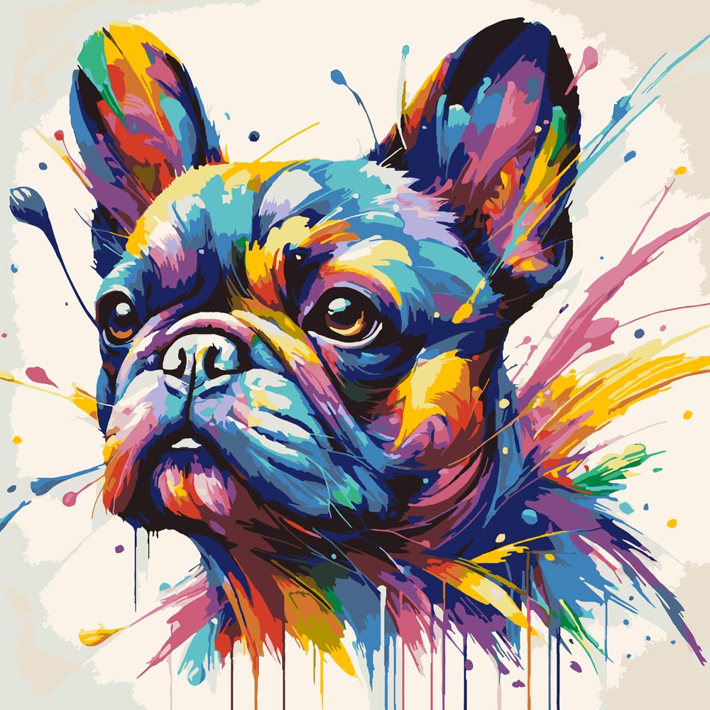 
Paint By Numbers - Colorful Bulldog
