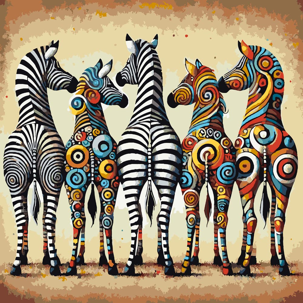 
Paint By Numbers - Abstract Zebras and Patterns