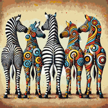 Load image into Gallery viewer, Paint By Numbers - Abstract Zebras and Patterns
