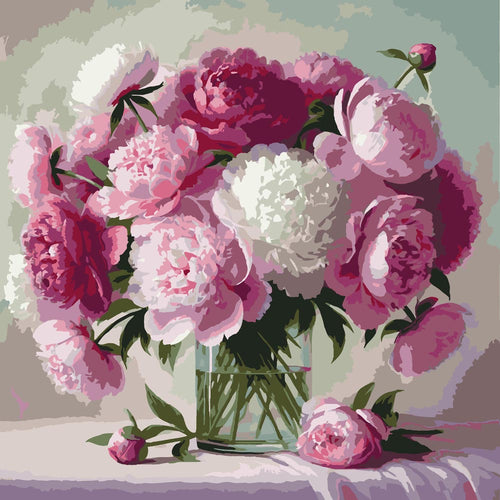 Paint By Numbers - Pink Peony Bouquet