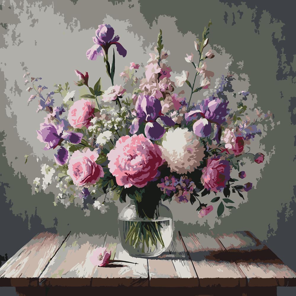 
Paint By Numbers - Purple Floral Arrangement