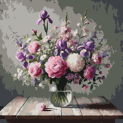 Paint By Numbers - Purple Floral Arrangement